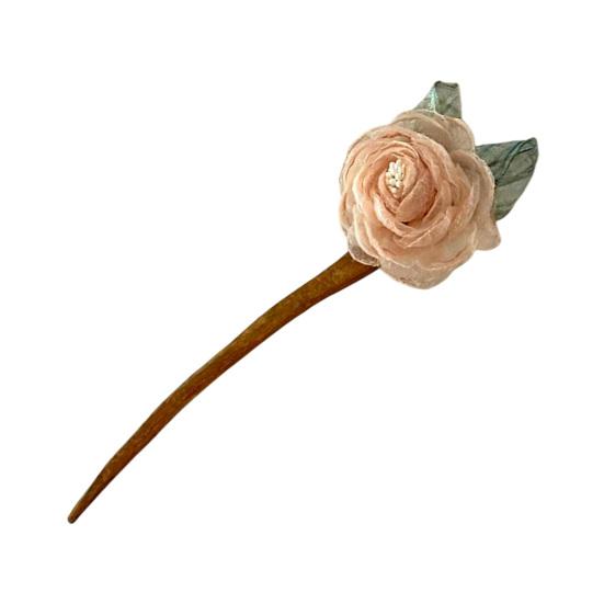 

Yousheng Hair Stick 3D Mesh Yarn Rose Flower Decor Bun Hair Stick Easy to Wear Hair Organizer Clip Hair Styling абрикосовый