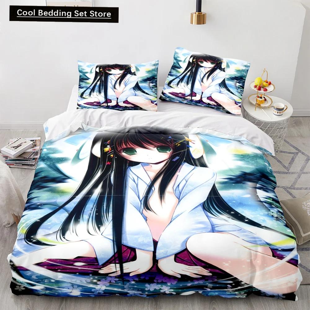Anime Kawaii Sexy Girl Bedding Set,Duvet Cover Comforter Bed Set Quilt Cover Pillowcase,King Queen Twin Size Boys Girls Adults