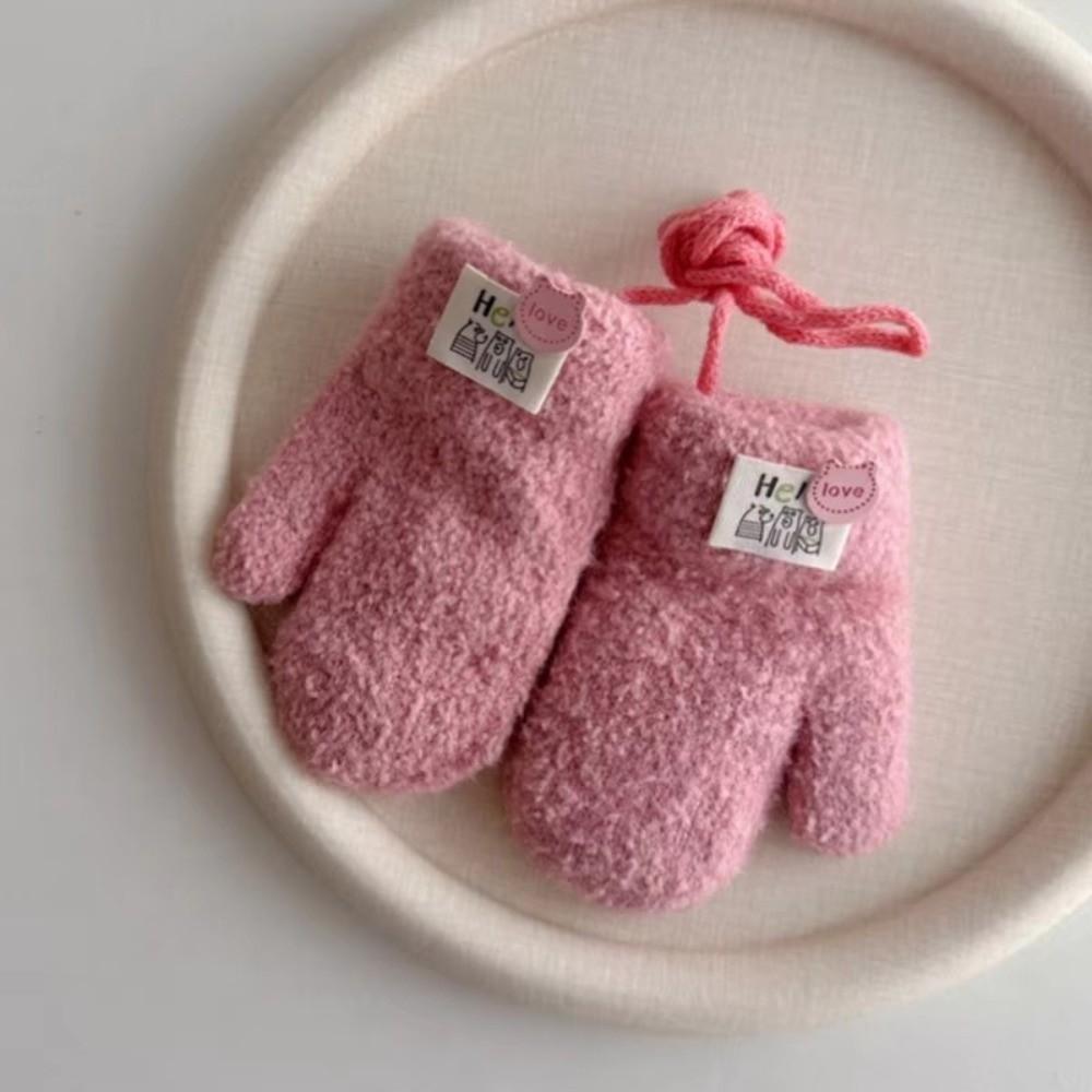 0-3Y Baby Baby Plush Gloves Thick Plush Full Finger Gloves New Warm Snow Gloves  Autumn Winter