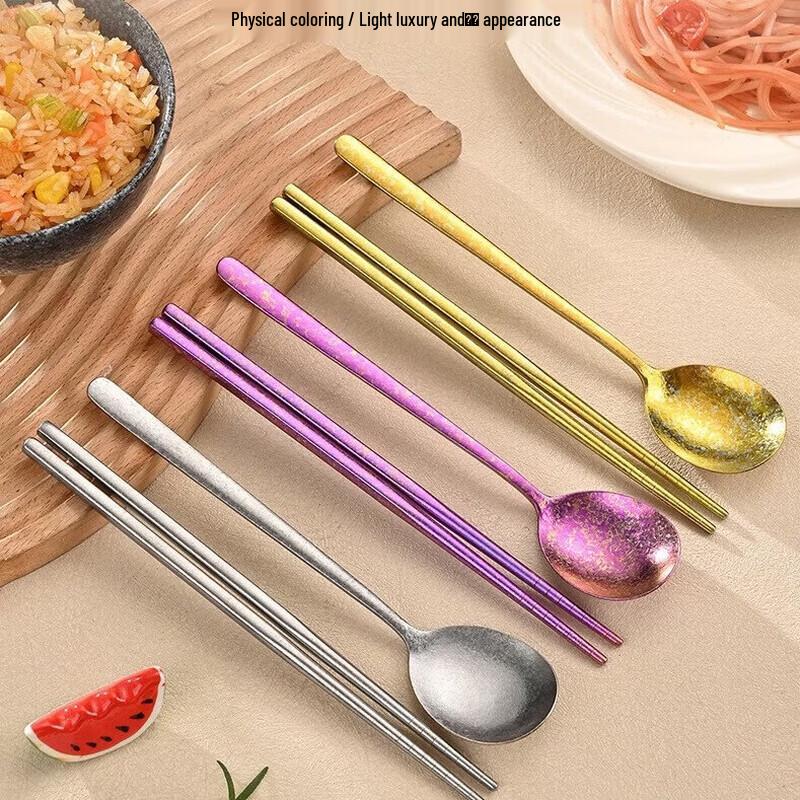 Portable Titanium Chopsticks & Spoon Set with Carry Case