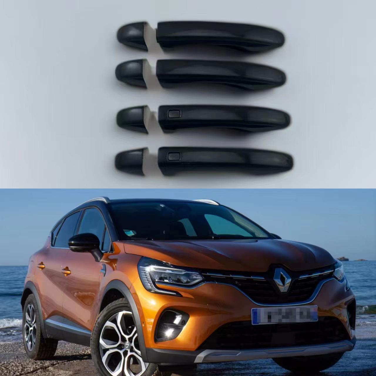 

Renault Captur 19-23 Глянцево-черные накладки на дверные ручки 4-door gloss black - no smart handles