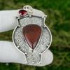 Pear Red Mookaite Gemstone Mozambique Garnet Trendy Boho Wife Pendant 925 Silver