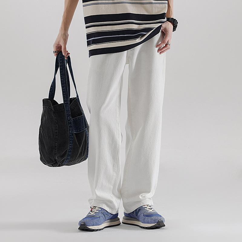 

Spring and Summer New Cotton Black and White Loose Straight Jeans Simple and Versatile and Fashionable 28