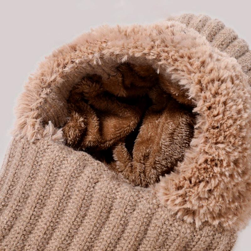 1Pc All-in-one Outdoor Hiking Winter Acrylic Fiber Warm Face and Neck Cover Plush Knitted Hat Cycling