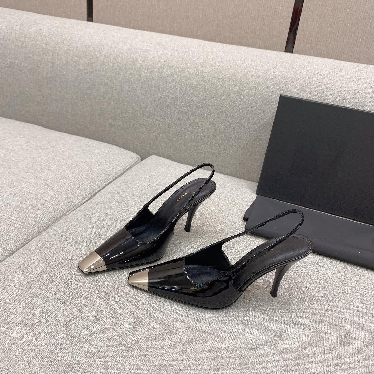 

Rose Park Caiying такие же высокие каблуки женские ранняя весна новые металлические квадратные босоножки французские задние воздушные туфли на высокой шпильке 34