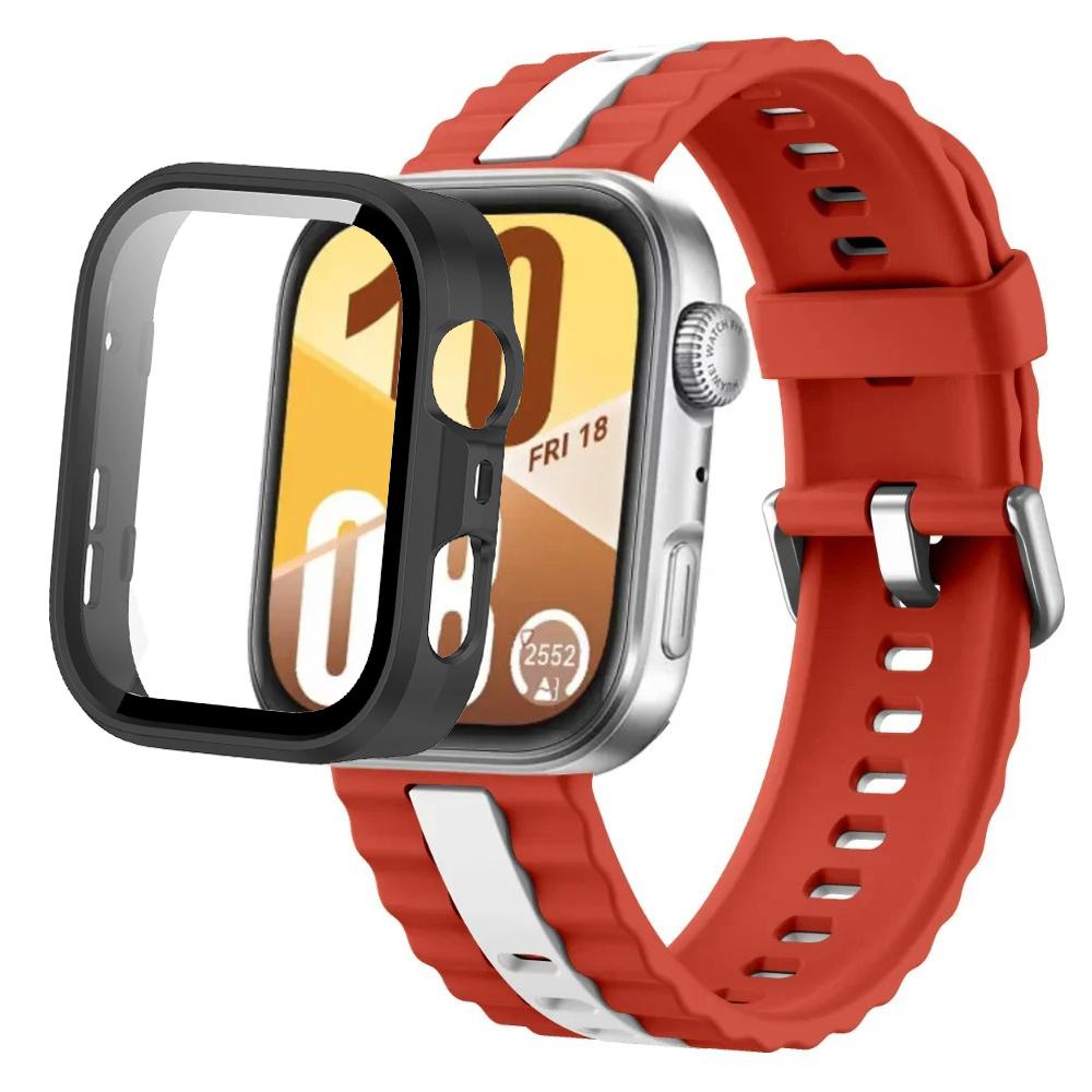 Silikonarmband+PC-Hülle für Huawei Watch Fit 4/Fit 4 Pro Intelligentes Armbandteile für Huawei Watch Fit 3 Uhr Schutzhülle