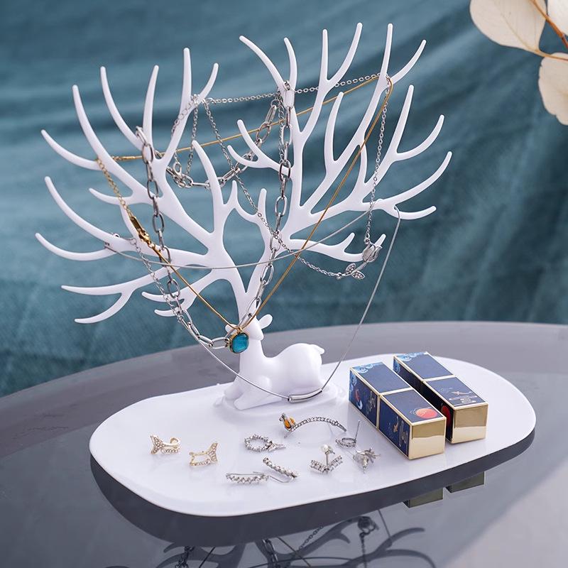 

Antler Jewelry Display Stand: Desktop Bracelet, Earrings, Studs Hanging Organizer Plate