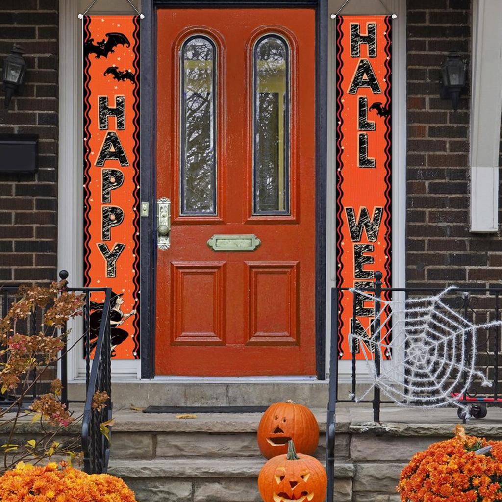 Halloween Decorations Outdoor - Creepy Cloth October Witches Front Porch Banners For Halloween Porch Decor