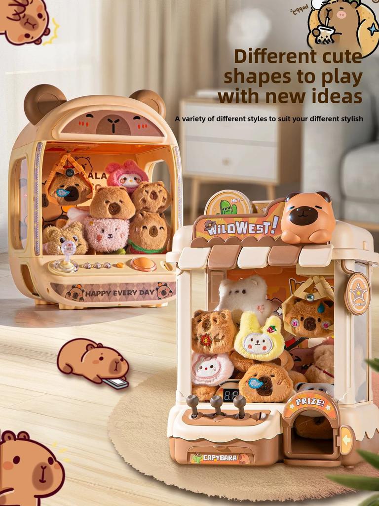 Macchina per Bambole Automatica Fai-da-te Non Tossica Gioco a Gettoni per Bambini Macchine a Gru con Pinza Mini Giocattoli da Afferrare Bambola Musicale per Regali di Natale