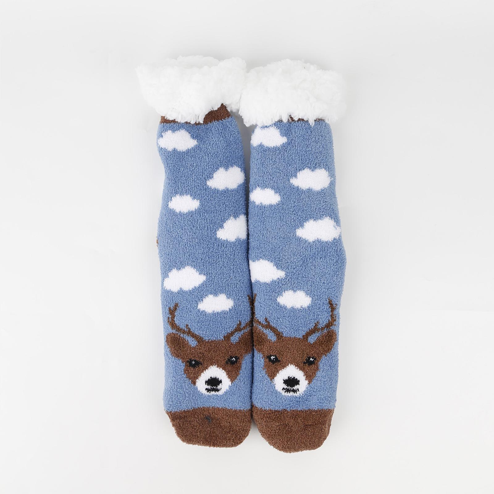 

Ladies Thick Coral Fleece Snow Socks, Lamb Fleece Sleep Socks, Mid Tube Floor Socks, Christmas Gift Socks One Size синий