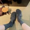 Fall/Winter New Style Buckled Thick-Tread Shoes, Heeled Platform Slippers, Women's
