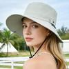 Chapeau seau de protection solaire avec mentonnière coupe-vent, Chapeau de pêche d'extérieur à large bord pour hommes femmes