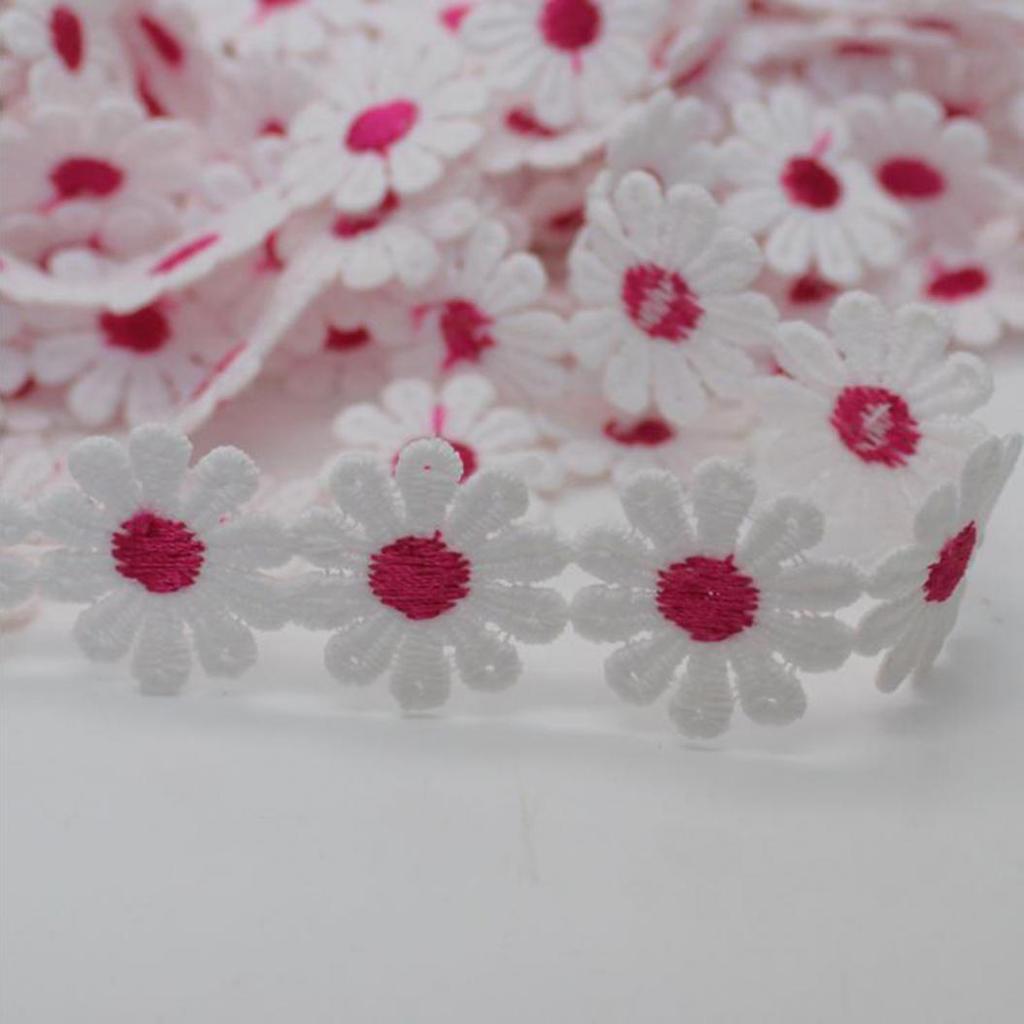 20 Yard Flower Lace Ribbon Pure Color Wedding Dress Belt Trim Sewing DIY Craft