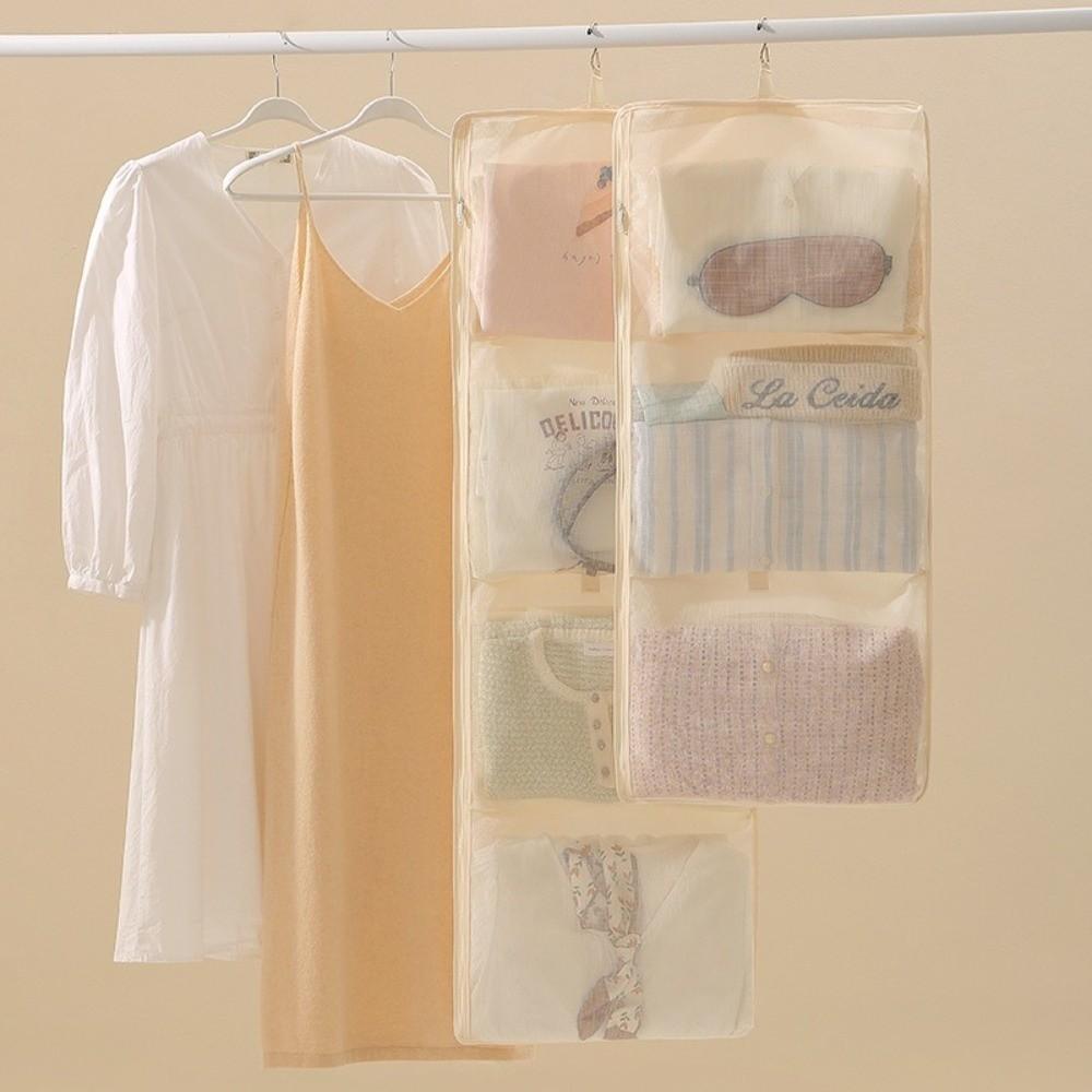 Foldable Hanging Clothes Organizer Mesh Pockets Wardrobe Organizer Closet Organization
