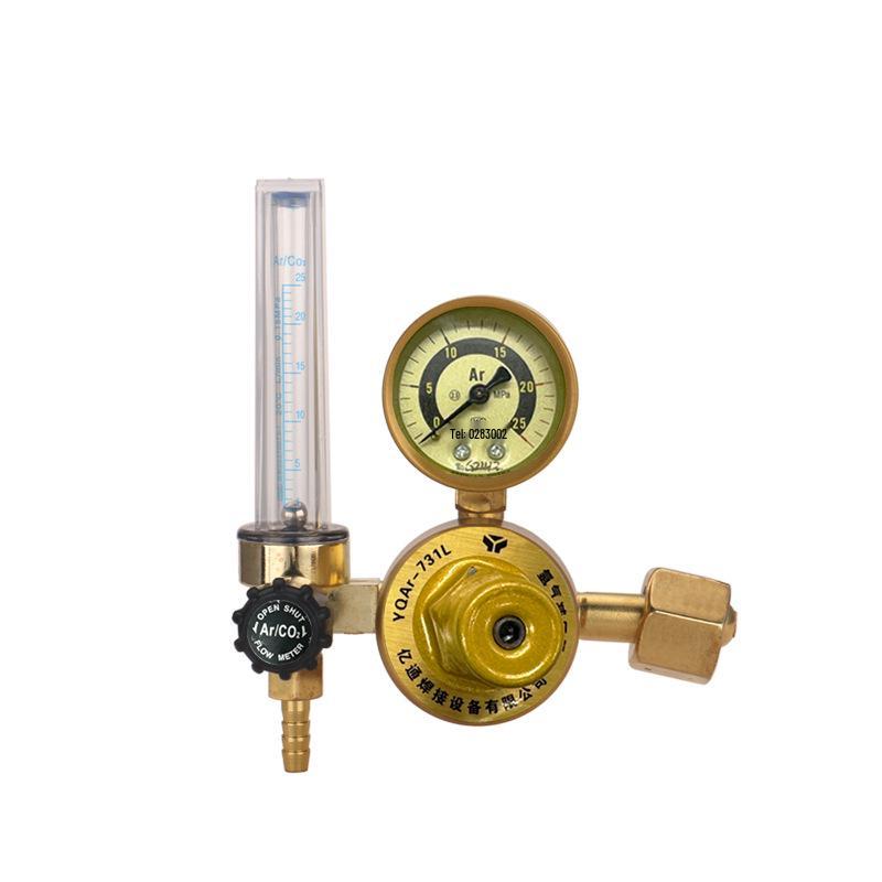 Dual-Tube Argon Pressure Regulator YQAr-731L with Reducing Valve and Pressure Gauge