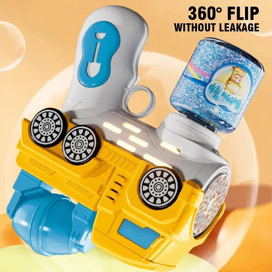 Handheld Engineering Car Bubble Machine Kids Toy Sets With Lights Sound Outdoor Soap Blowing Party Game Children'S Birthdays Gifts