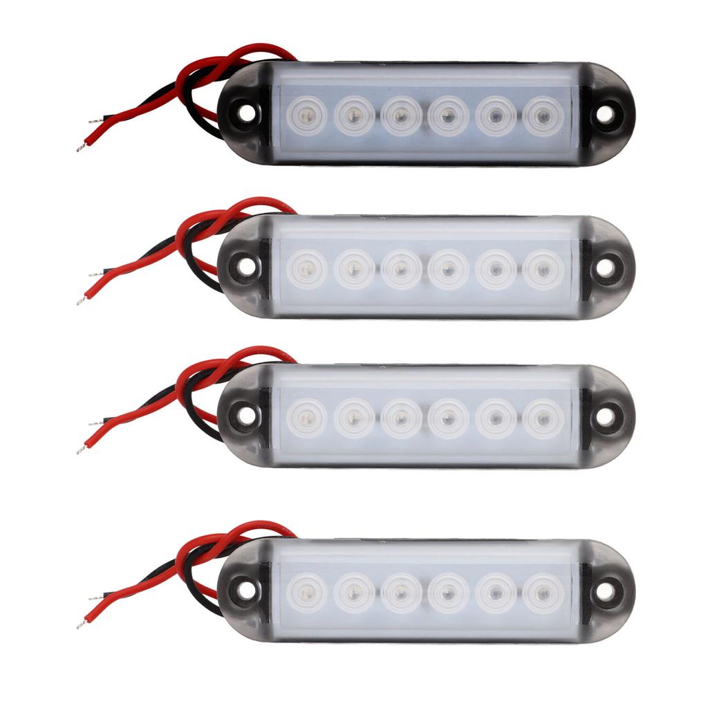 4PCS LED Interior Side Marker Lights 12V Stable PC Material Suitable for RV Ships Yachts