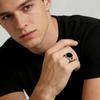 Stylish Punk Geometric Hexagon Stainless Steel Smooth Signet Ring Fashion Minimalist Jewelry for Men Him Gifts