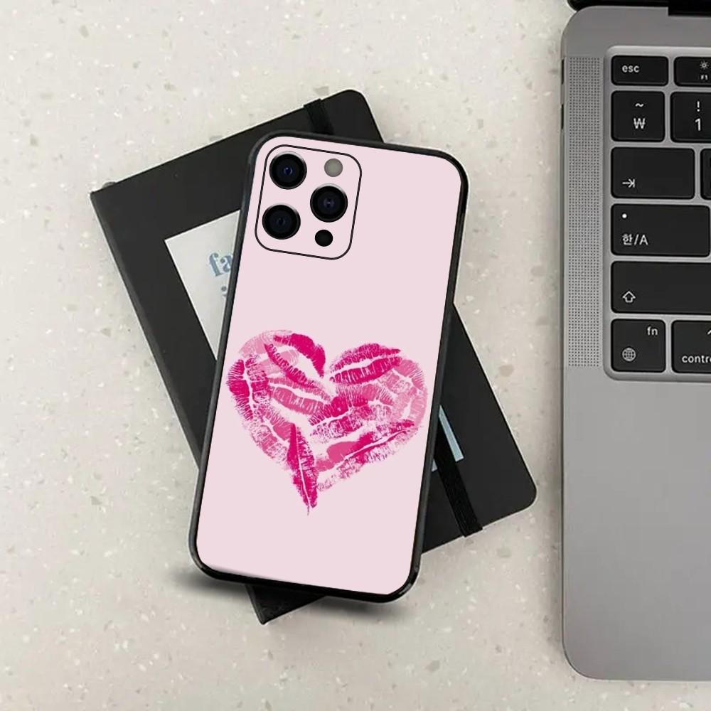 Cute Love pink Phone Case For Apple iPhone 15,14,13,12,11,Pro,X,XS,Max,XR,Plus,Mini Soft Black Cover