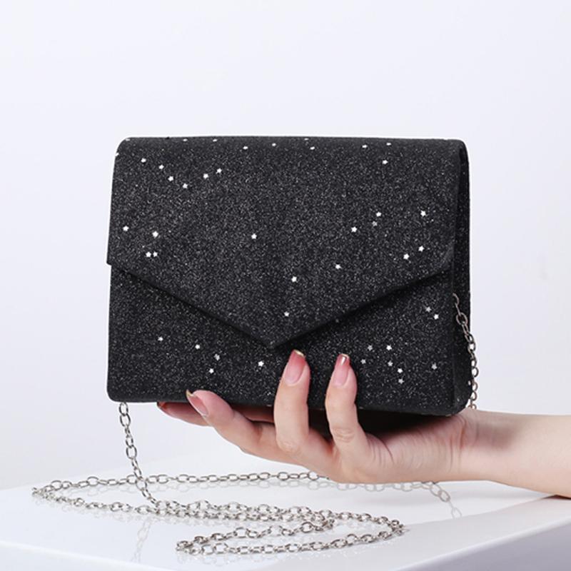 Borsa a Tracolla Messenger Nera da Donna Vintage Paillettes Scintillanti Pochette Borse a Spalla da Ufficio per Signore Alta Qualità Lusso 2026