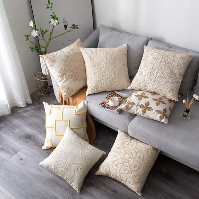 50x50cm Flower Embroidered High Quality Pillowcase Sofa Chair Seat Living Room Cushion Cover Home Decoration