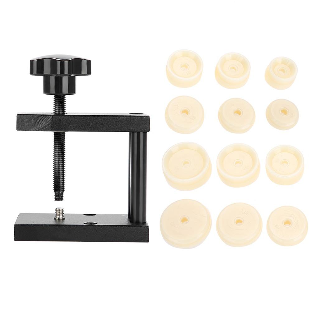 Durable Screw Type Watch Crystal Press Manual Rotary 12 Dies Kit Watch Case Press Watch Repair Tool Watch Repair Workshop