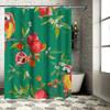 Colorful Parrot Pomegranate Waterproof Shower Curtain Green Floral Bath Decor – Extra Large Size for Home Use