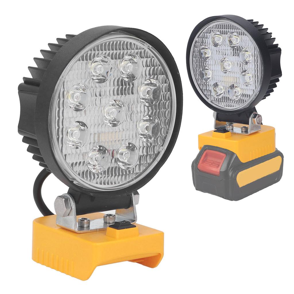 27W LED Work Light 18V Lithium Battery Powered Portable Lamp for Outdoor Emergency Lighting 14‑22V