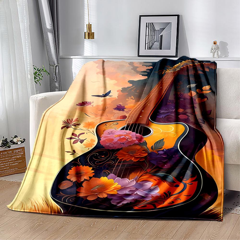 Music Notes Harmony Flannel Blanket-Soft and Suitable for Sofas,Beds,Offices,Travel,All Seasons,Great Gift for Holidays and Birthdays.
