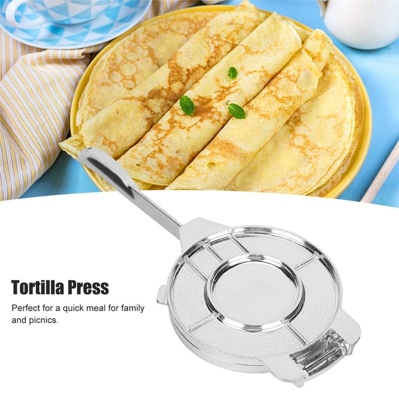 A25F-DIY Tortilla Press Maker, Foldable Aluminum Alloy Tool For Quesadilla Roti Corn Tortillas