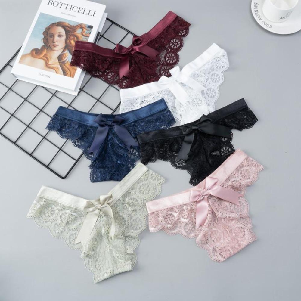 Tanga sexy din dantelă Chiloți cu talie joasă pentru femei Fluture Decupaj transparent Lenjerie de damă Slip de damă Lenjerie de corp pentru femei cu spatele în T