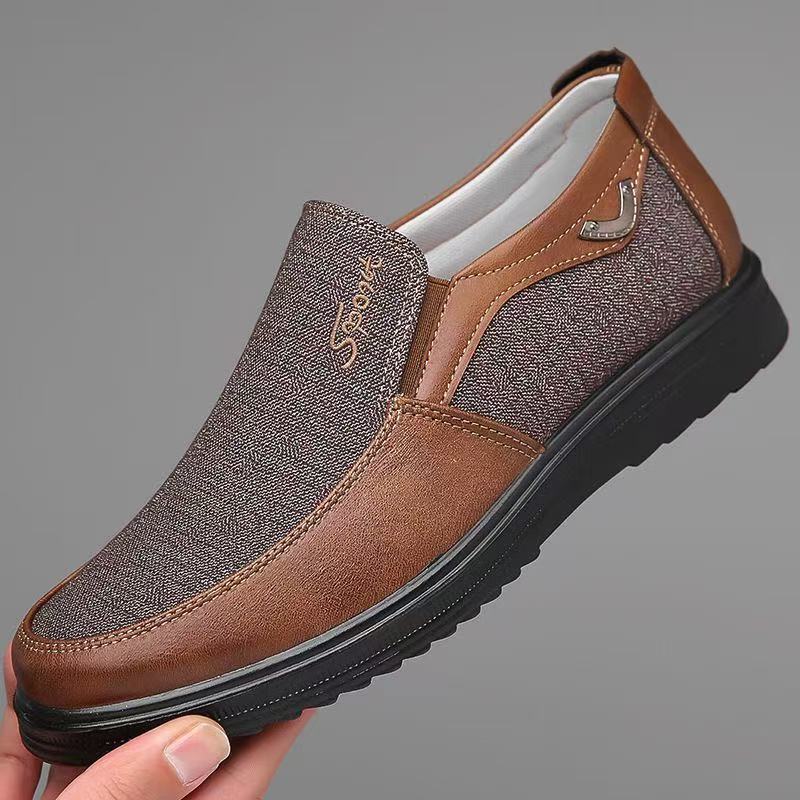 Fashion Man Shoes Casual Flat Bottomed Non Slip Cloth Shoes Breathable Soft Soled Canvas Shoes with Middle Aged and Elderly Zapatos38-50