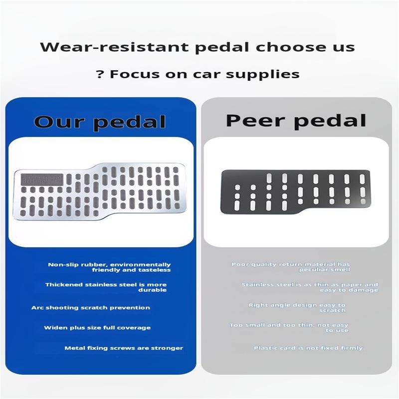 Stainless Steel Car Wear-resistant Pedal Thickened Pedal Board Main Cab Metal Repair Protective Foot Mat