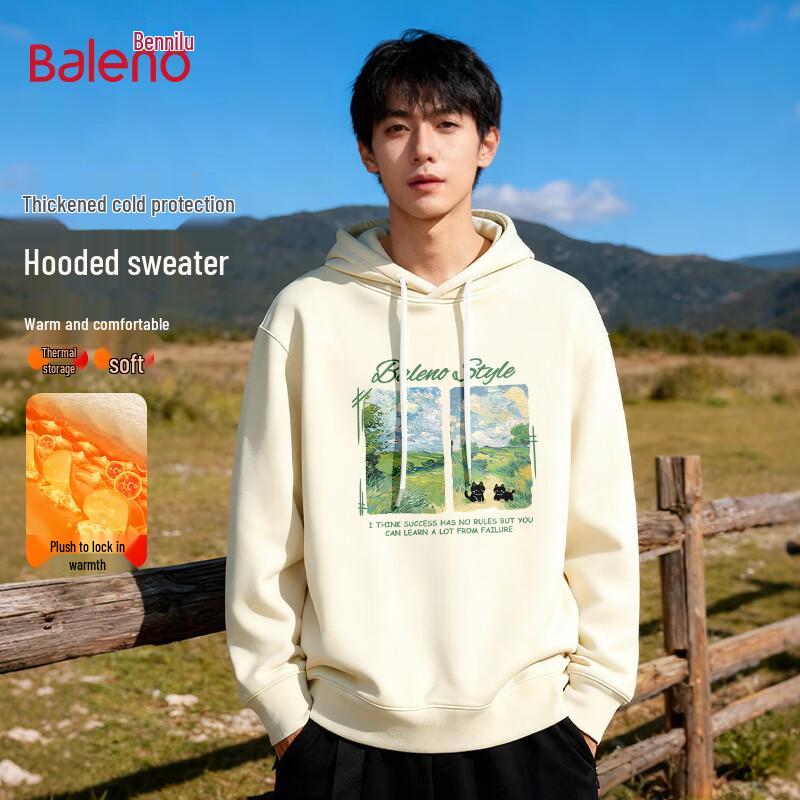 

Baleno Men s American High Street Heavyweight Hooded Fleece Sweatshirt 2XL