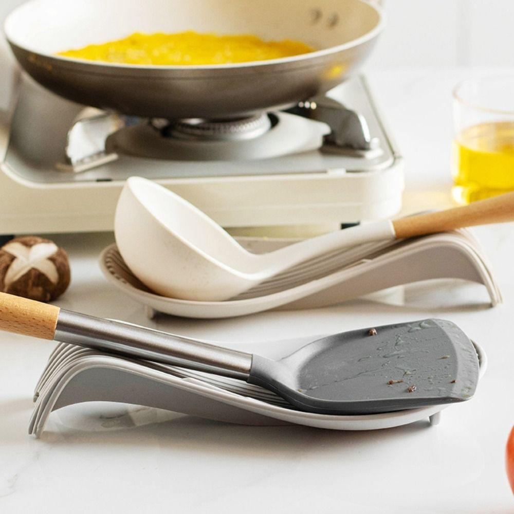 Kreativer Silikon-Löffelhalter Hitzebeständiger Utensilienhalter Küchenwerkzeugablage Küchen