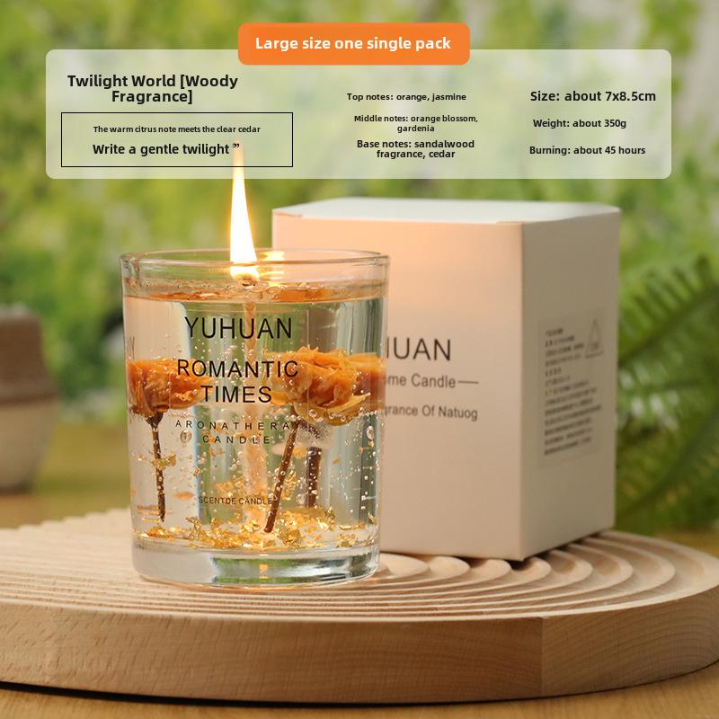 DIY Real Flower Jelly Scented Candle Cup - Creative Souvenir Gift for Girls' Bedroom with Long-Lasting Fragrance.