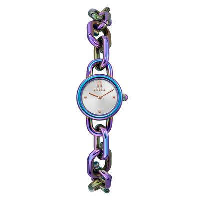 Uhr FURLA CHAIN BRACELET Armband Silber Zifferblatt Edelstahl Quarz Uhr Schmuck Accessoire WW00027005L6 Multicolor 23.5MM Damen [Artikel]