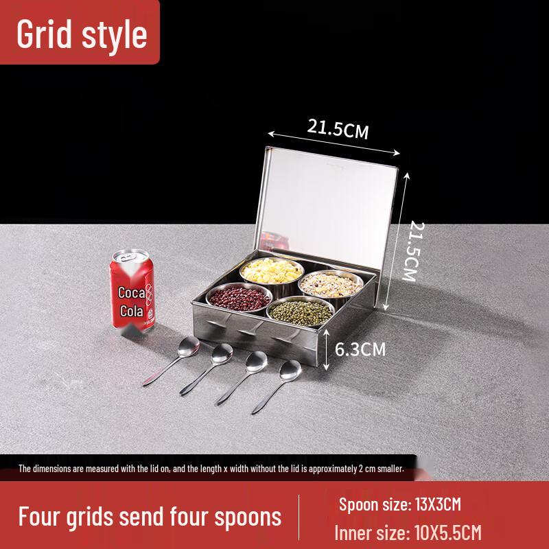 Stainless Steel Condiment Storage Box with Lid