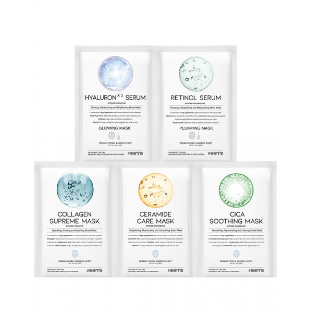 

Ootd Beauty [5 Sheets] Hydrating Sheet Mask 5 Types Hyalurone Cica Retinol Collagen Ceramide NONE