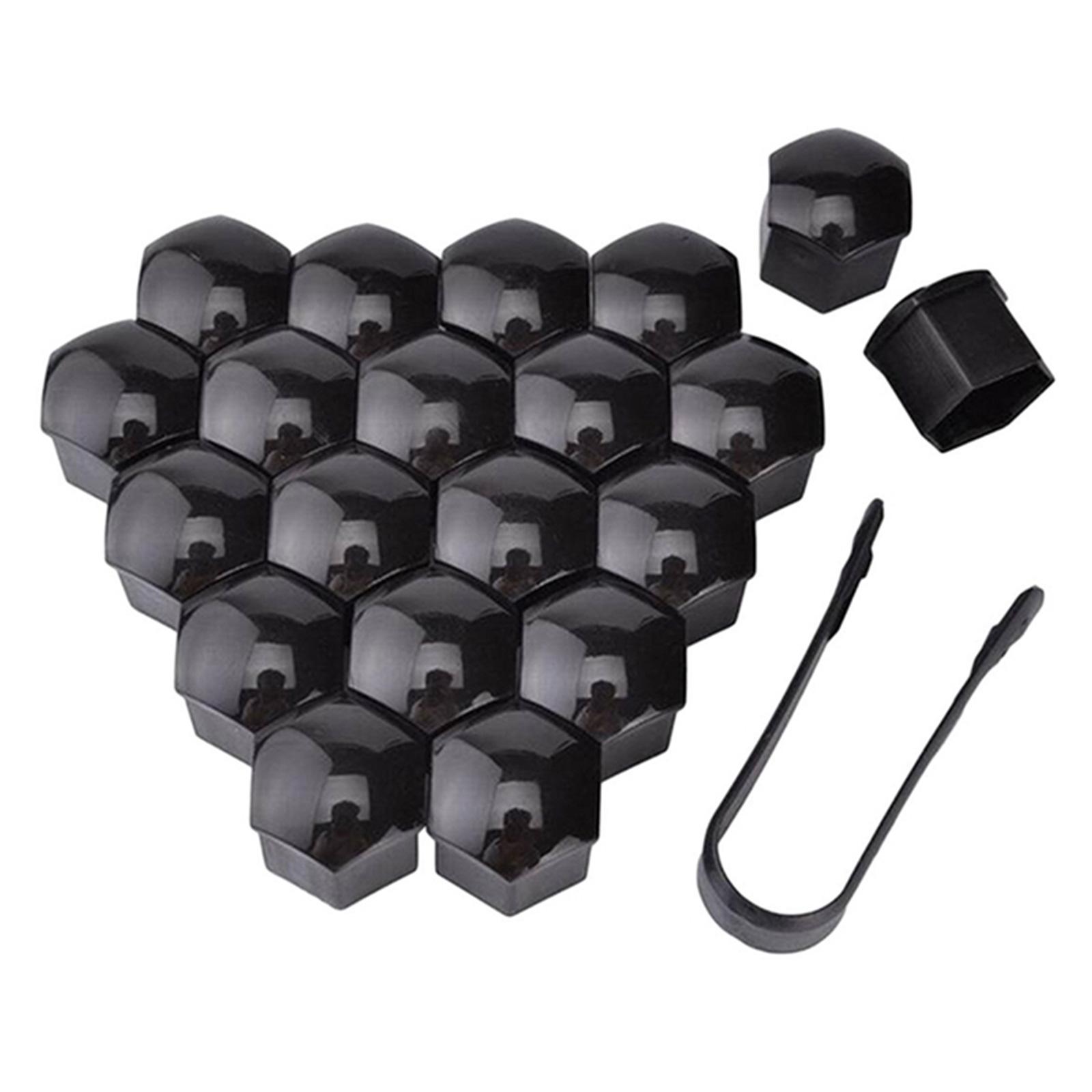 20Pcs 17mm Wheel Nut Bolt Cover Caps Black Auto Screw Cover Universal for Car 1