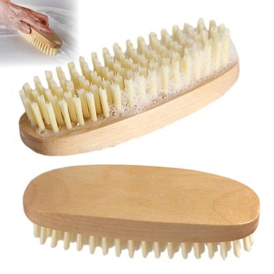 Cleaning Brush Soft Bristles Comfortable Grip Wooden Handle Portable Scrub