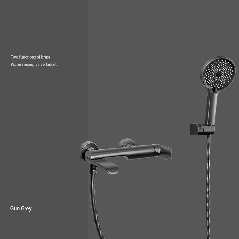

Shower Faucet Set Brass Wall Mounted White Chrome Bathtub Faucet Set Shower Chrome Foldable Spout Black Chrome