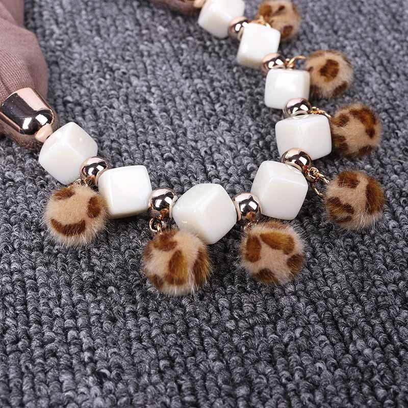 Small Fur Ball Necklace Scarf Women's Spring Autumn Winter Fashion Scarf