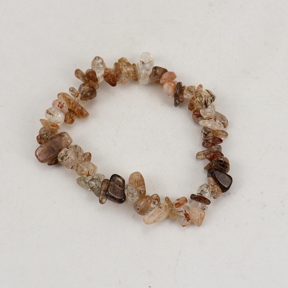 Handmade Beaded Natural Crystal Crushed Stone Bracelet B54