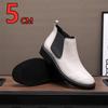 5CM Height Increase Men Chelsea Boots Genuine Leather Thick-soled Elevator Boots All-match Comfortable Ankle Boots Man Big Size