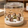 Creative Photography Props 2Pcs Cute Hedgehog Resin Mini Figurines for Succulents Pot Terrarium, Micro Landscape Outdoor Miniatures Decor, Miniature