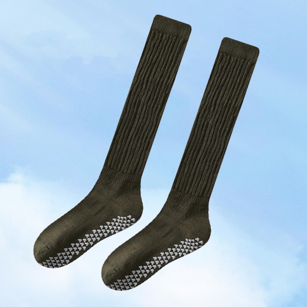 1 Pair Women Winter Yoga Socks Compression Yoga Socks Silicone Bottom Long-tube High Elasticity Wrapping Anti-slip Socks Warmth Stockings