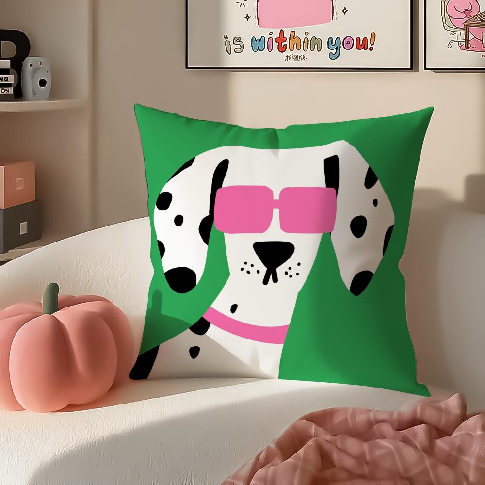 Cute Cartoon Animal Art Cushion Cover Pillowcase Short Plush Invisible Zipper Room Sofa Cushion Cover