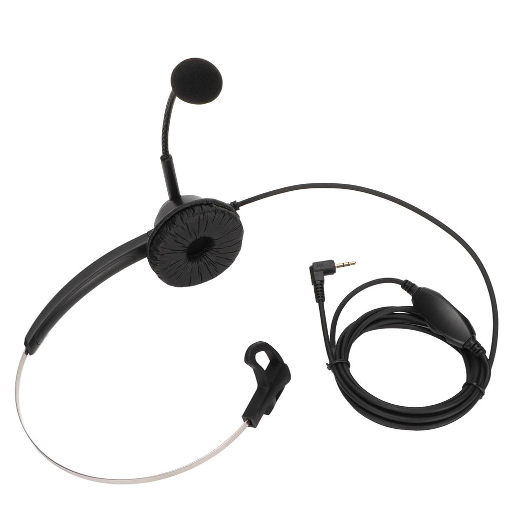 H360‑2.5VA Single Sided Headset Black Volume Adjustment Monaural Headphones for 2.5mm Plug