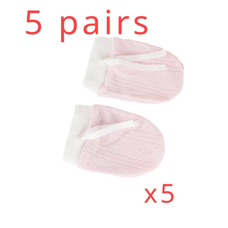 

5 пар дитячих бавовняних рукавичок із захистом від подряпин Дитячі дихаючі та легкі захисні рукавички для новонароджених, що запобігають погризанню, тонкий стиль